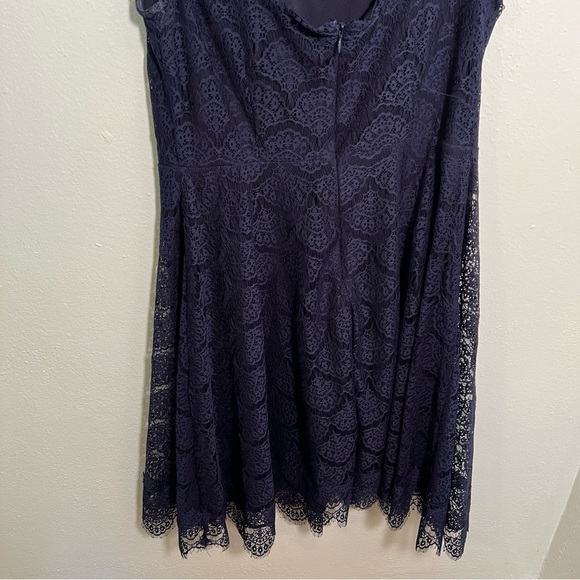 Kensie Fit & Flare Dress Navy Blue Lace 8 - Picture 9 of 15